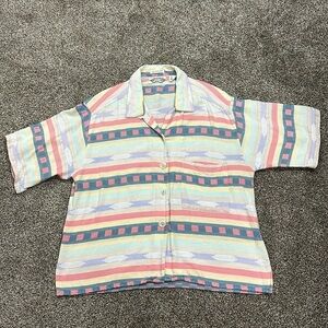 Vintage 90s blouse button up shirt Angelique imports inc n.y.c. Copyright- 1990